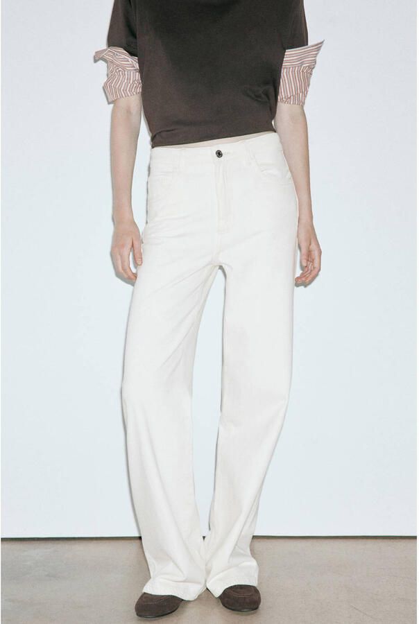Mango wide leg jeans beige