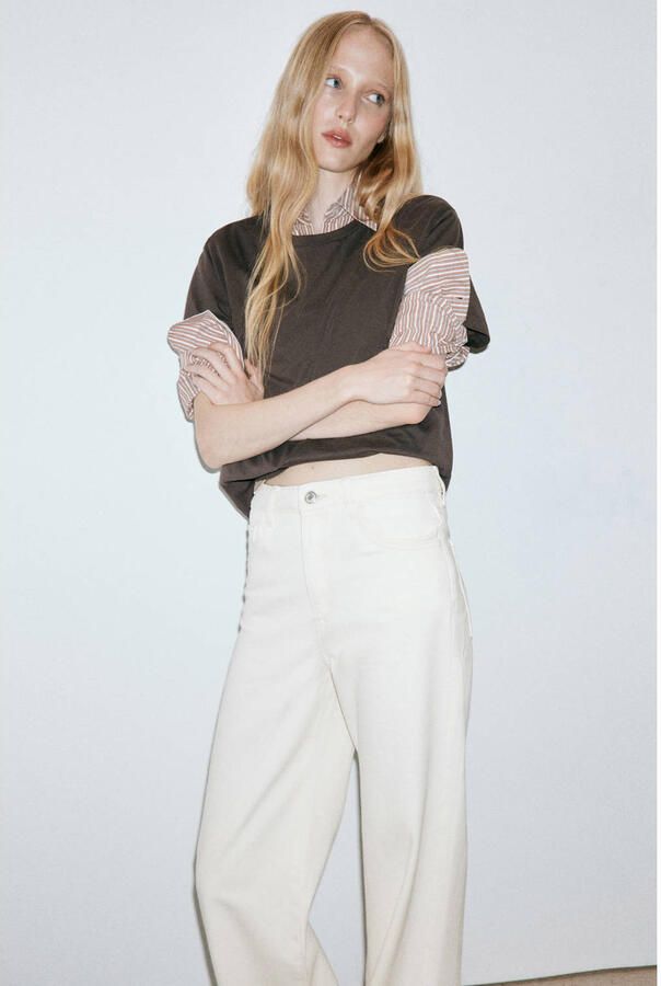 Mango wide leg jeans beige - Foto 3