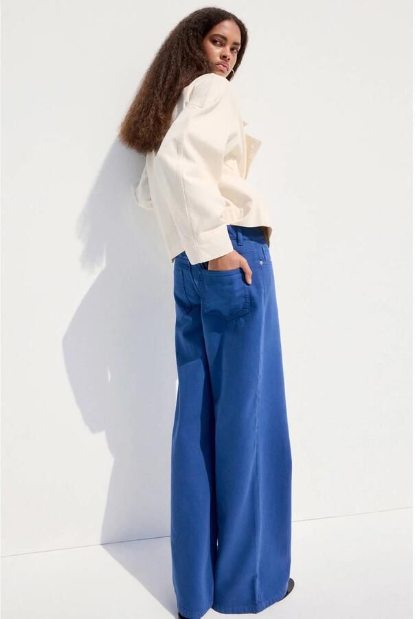 Mango wide leg jeans blauw - Foto 2