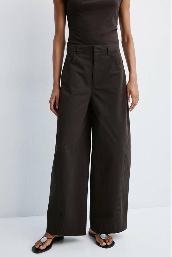 Mango wide leg jeans bruin