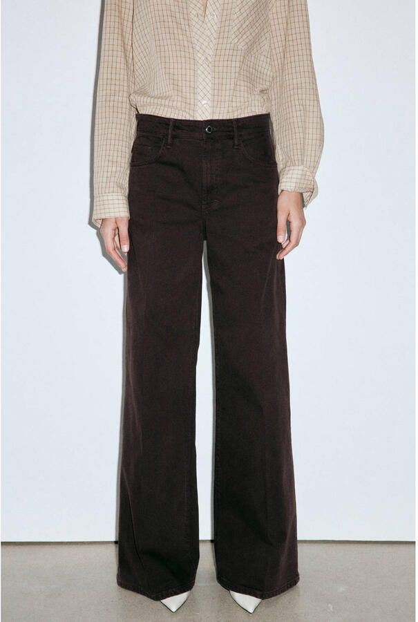 Mango wide leg jeans bruin