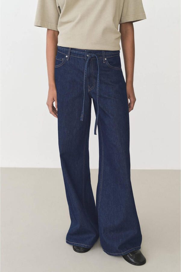 Mango wide leg jeans dark blue denim