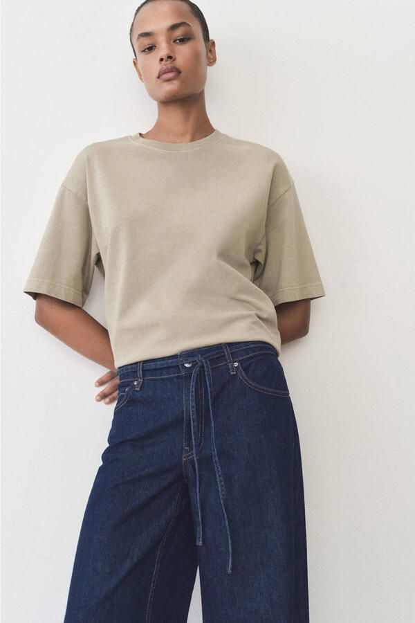 Mango wide leg jeans dark blue denim - Foto 3