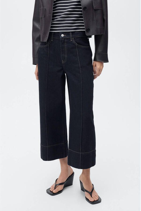 Mango wide leg jeans dark blue denim