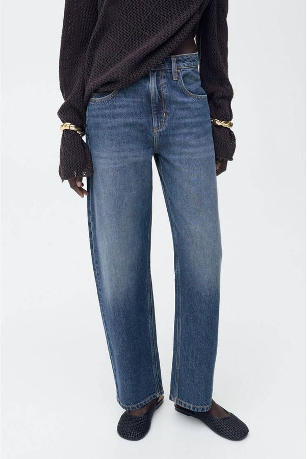 Mango wide leg jeans dark blue denim