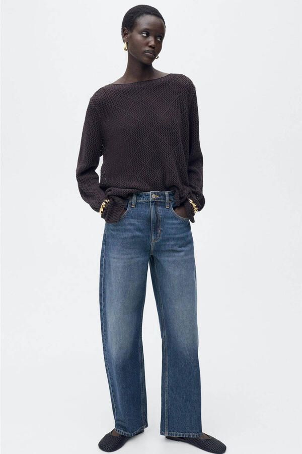 Mango wide leg jeans dark blue denim - Foto 2