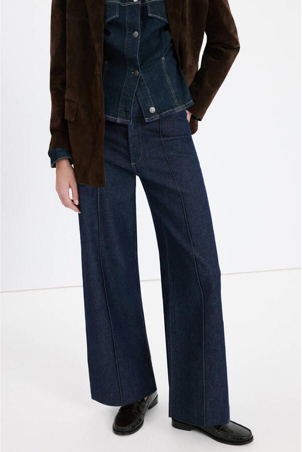 Mango wide leg jeans dark blue denim - Foto 3