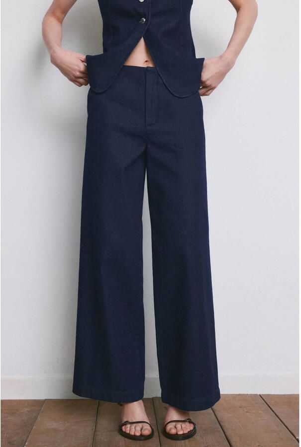 Mango wide leg jeans dark blue denim