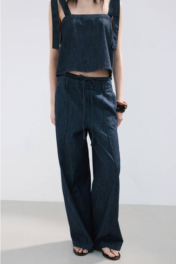 Mango wide leg jeans dark blue denim