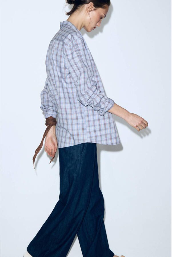 Mango wide leg jeans dark blue denim - Foto 3