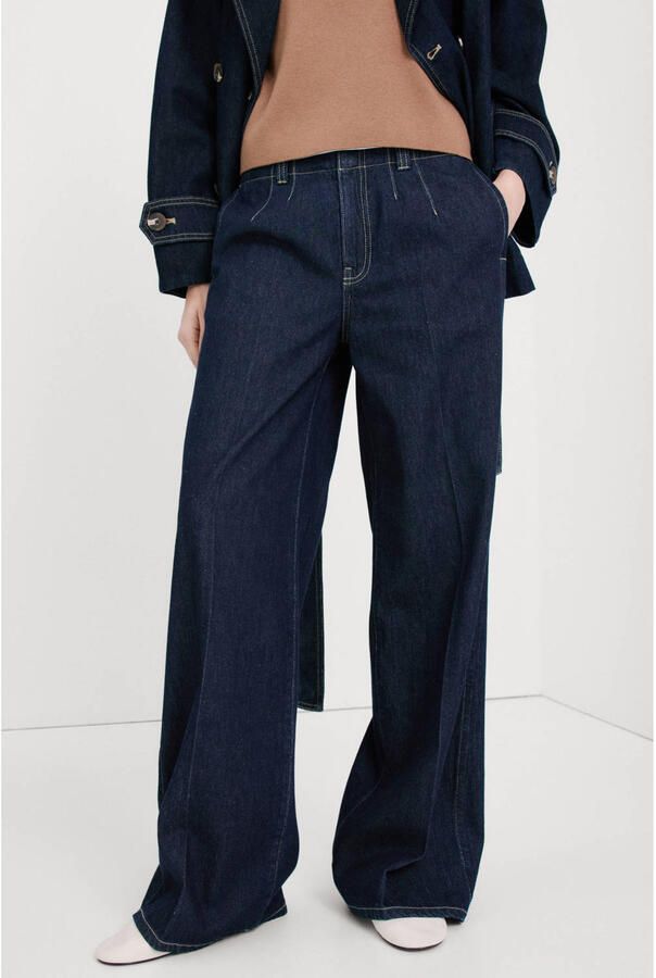 Mango wide leg jeans dark blue denim