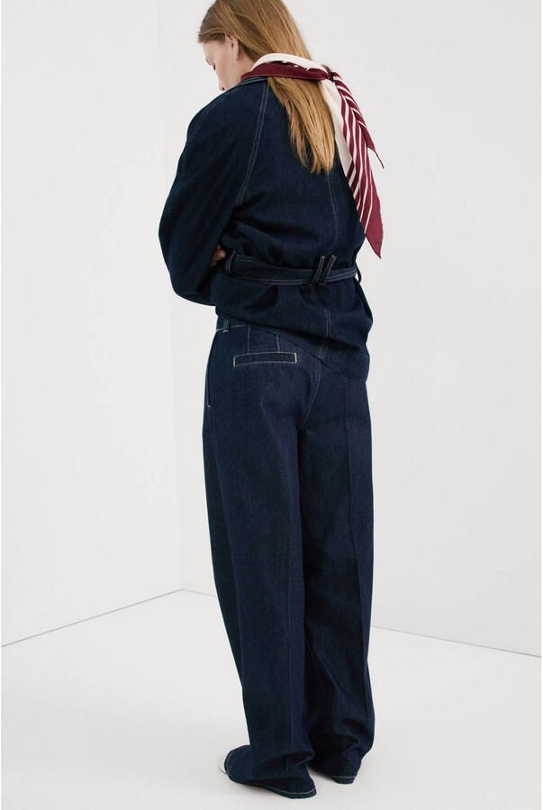 Mango wide leg jeans dark blue denim - Foto 2