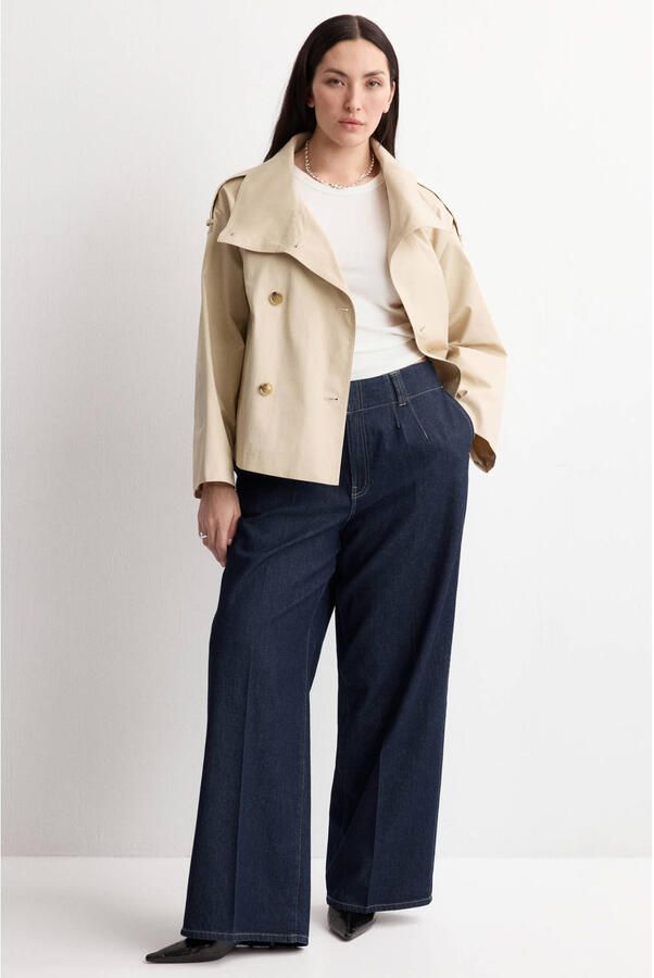 Mango wide leg jeans dark blue denim - Foto 3