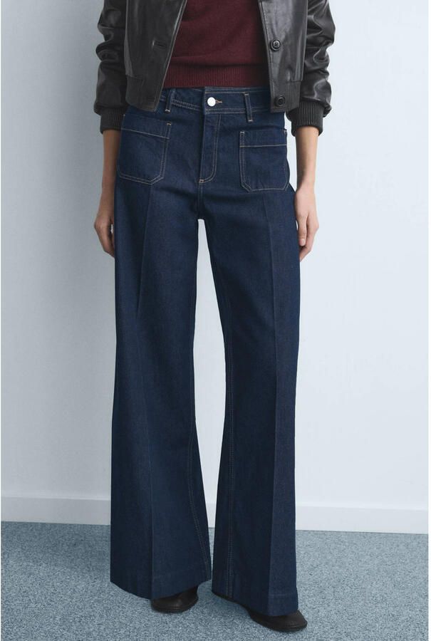 Mango wide leg jeans dark blue denim