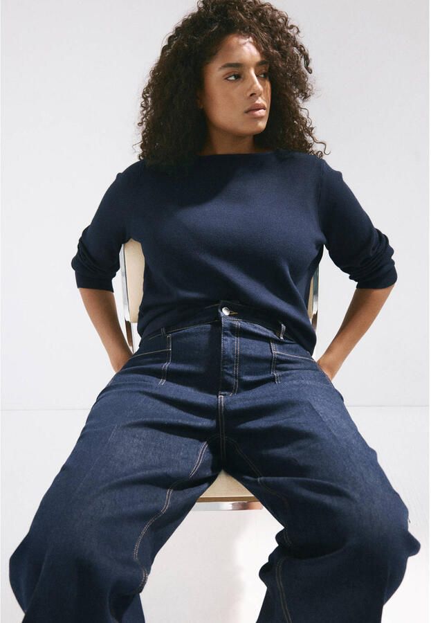 Mango wide leg jeans donkerblauw - Foto 2