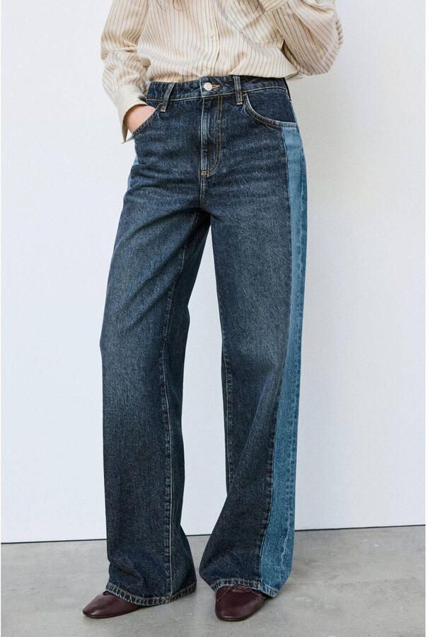 Mango wide leg jeans donkerblauw - Foto 2