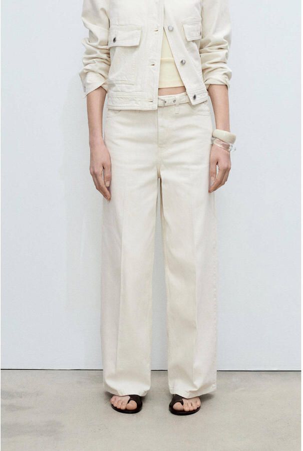 Mango wide leg jeans ecru