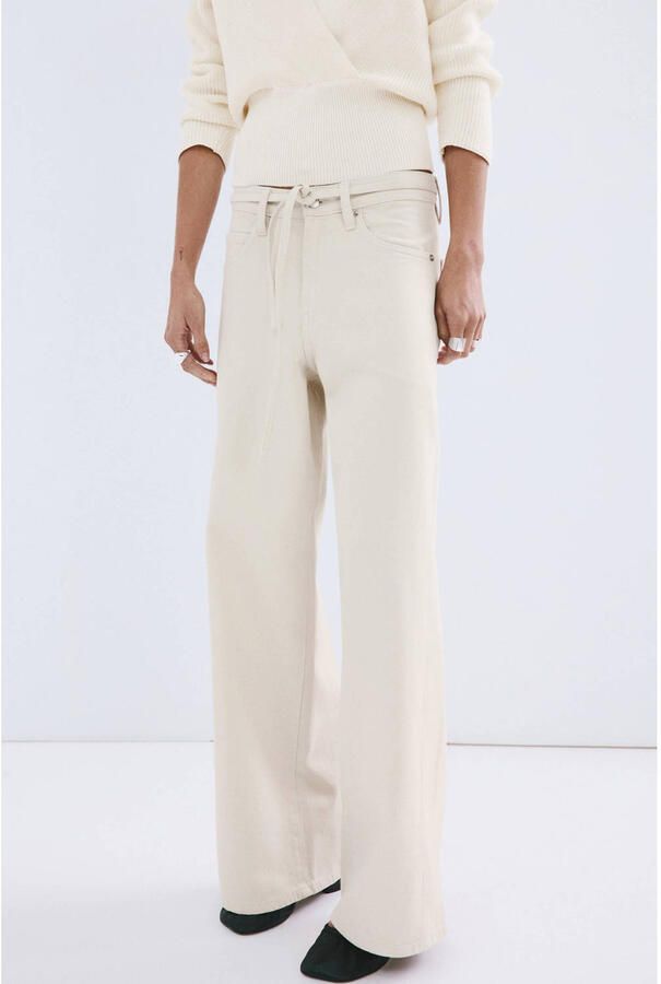 Mango wide leg jeans ecru