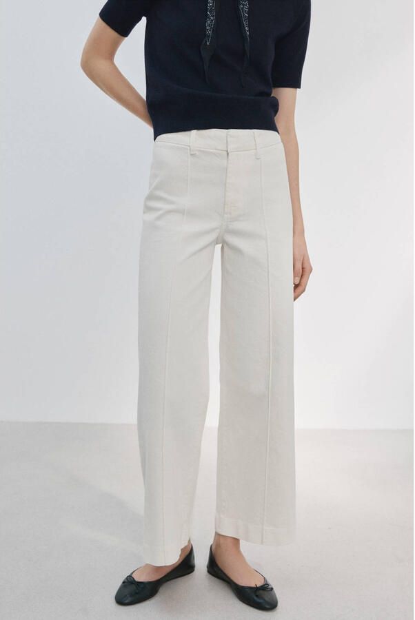 Mango wide leg jeans ecru
