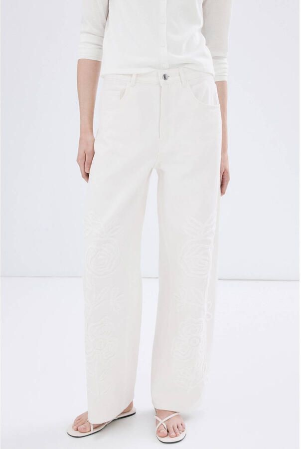 Mango wide leg jeans ecru