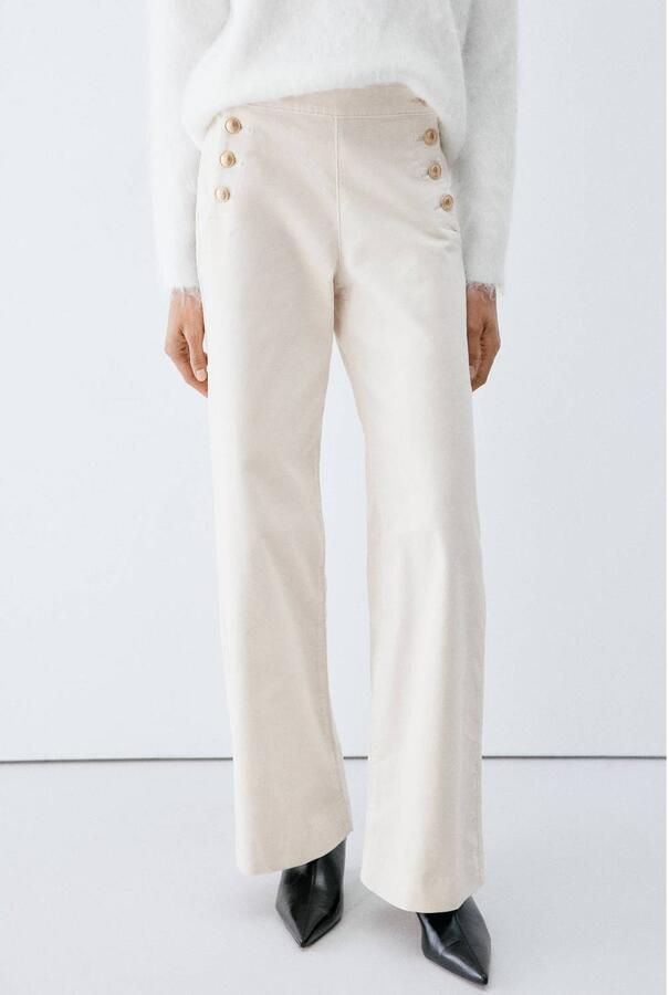 Mango wide leg jeans ecru