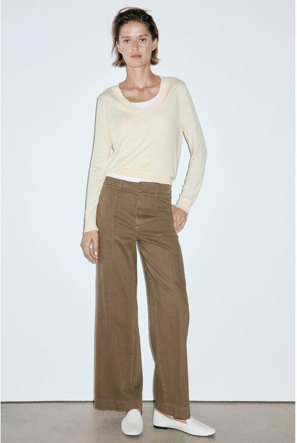 Mango wide leg jeans kaki - Foto 2
