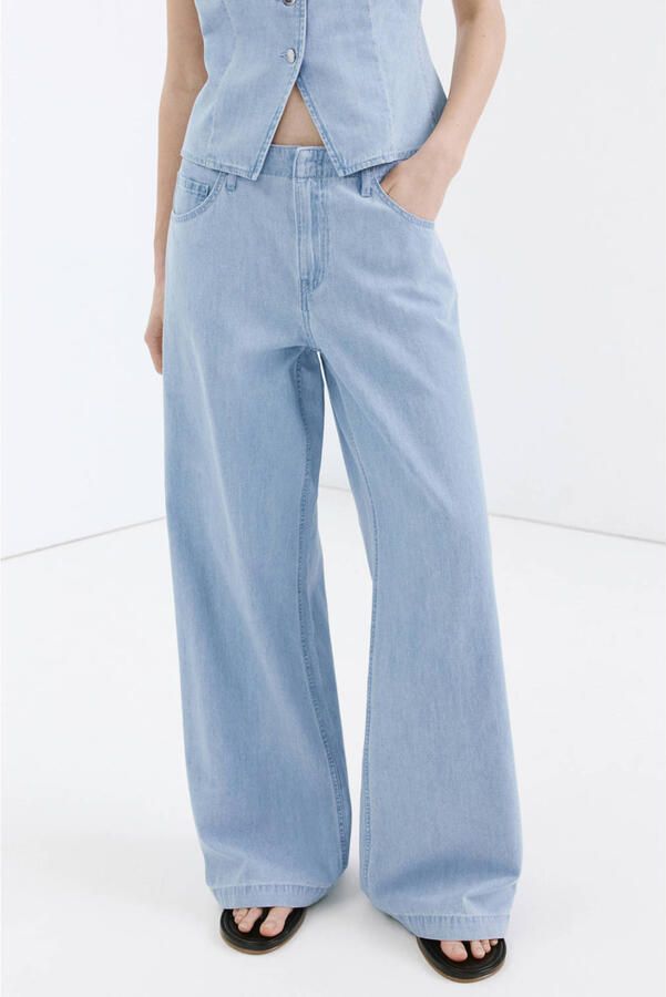 Mango wide leg jeans lichtblauw