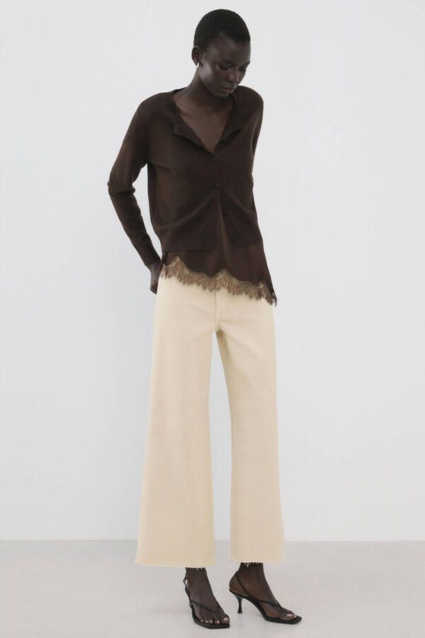 Mango wide leg jeans lichtgeel