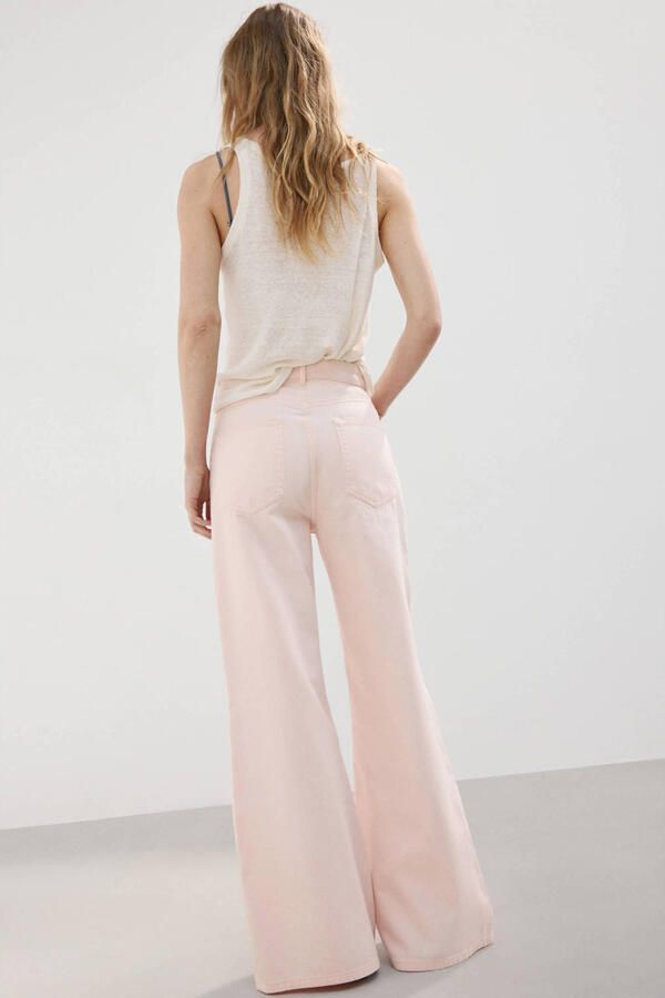 Mango wide leg jeans lichtroze - Foto 3