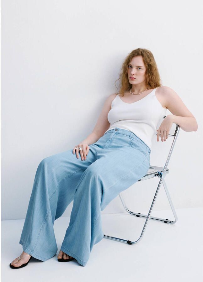 Mango wide leg jeans light blue denim - Foto 2