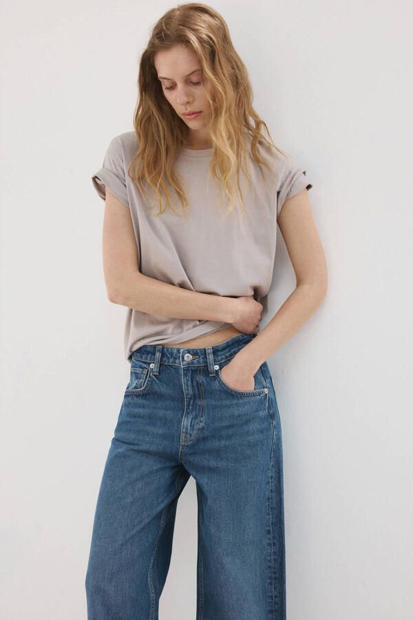 Mango wide leg jeans medium blue denim - Foto 3