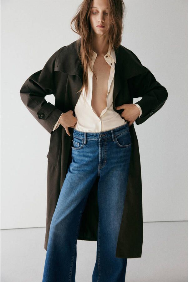 Mango wide leg jeans medium blue denim - Foto 3