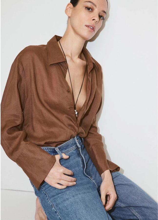 Mango wide leg jeans mediumblauw