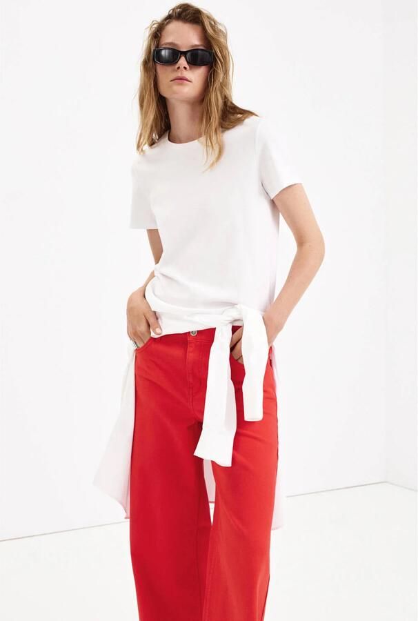 Mango wide leg jeans rood - Foto 2