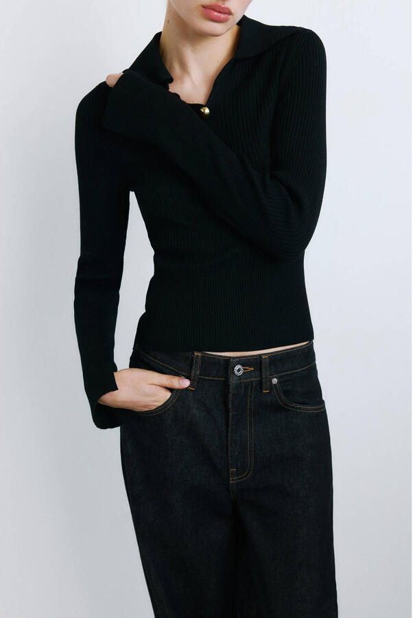 Mango wide leg jeans wide leg jeans dark blue denim