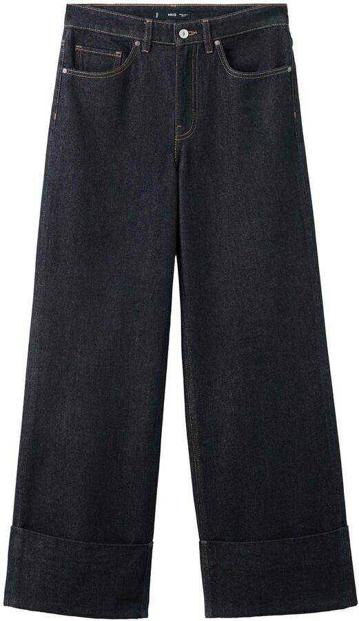 Mango wide leg jeans wide leg jeans dark blue denim - Foto 3