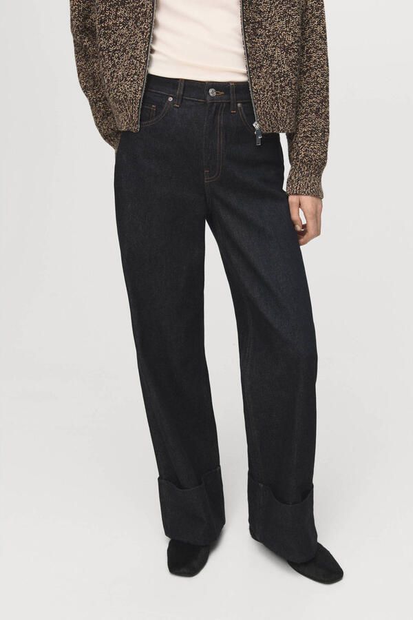 Mango wide leg jeans wide leg jeans dark blue denim - Foto 2