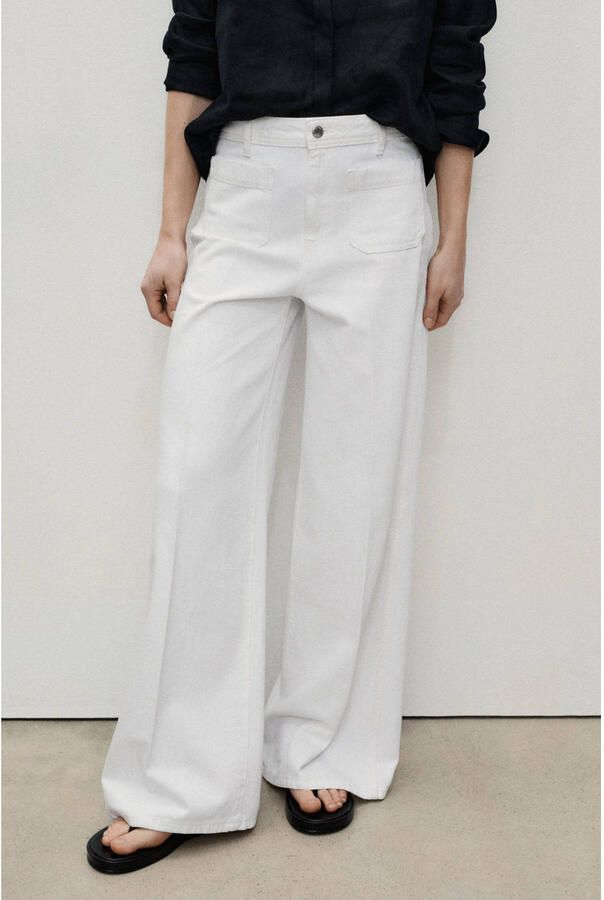 Mango wide leg jeans wit