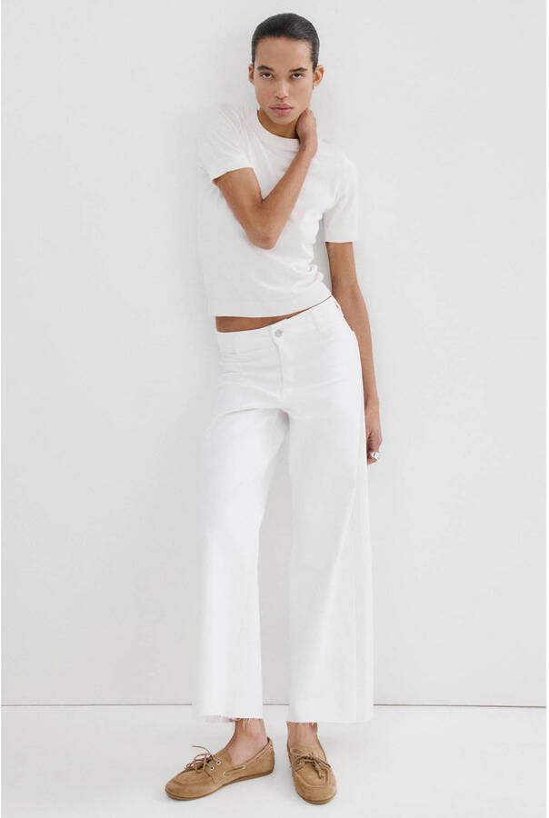 Mango wide leg jeans wit