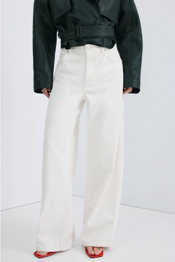 Mango wide leg jeans wit