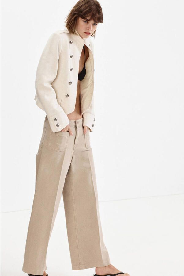 Mango wide leg jeans zand - Foto 3