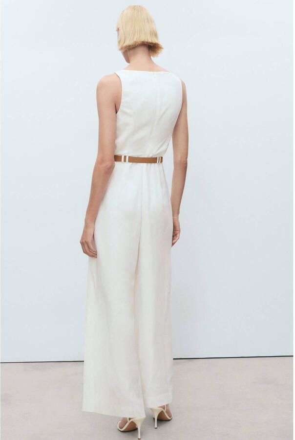 Mango wide leg jumpsuit ecru - Foto 2