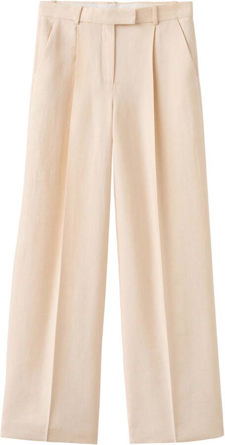 Mango wide leg low waist broek beige - Foto 3