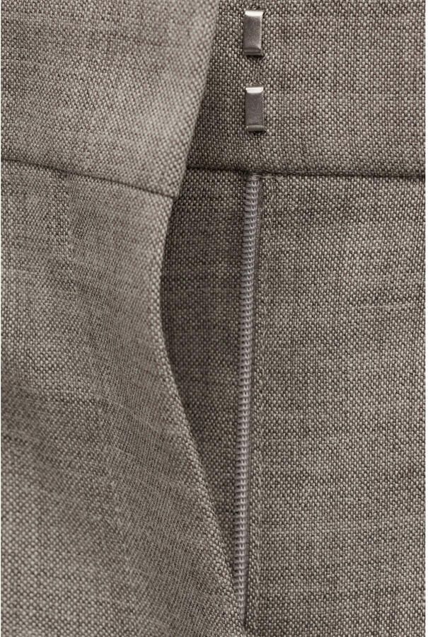 Mango wide leg low waist pantalon met wol grijsbruin - Foto 2