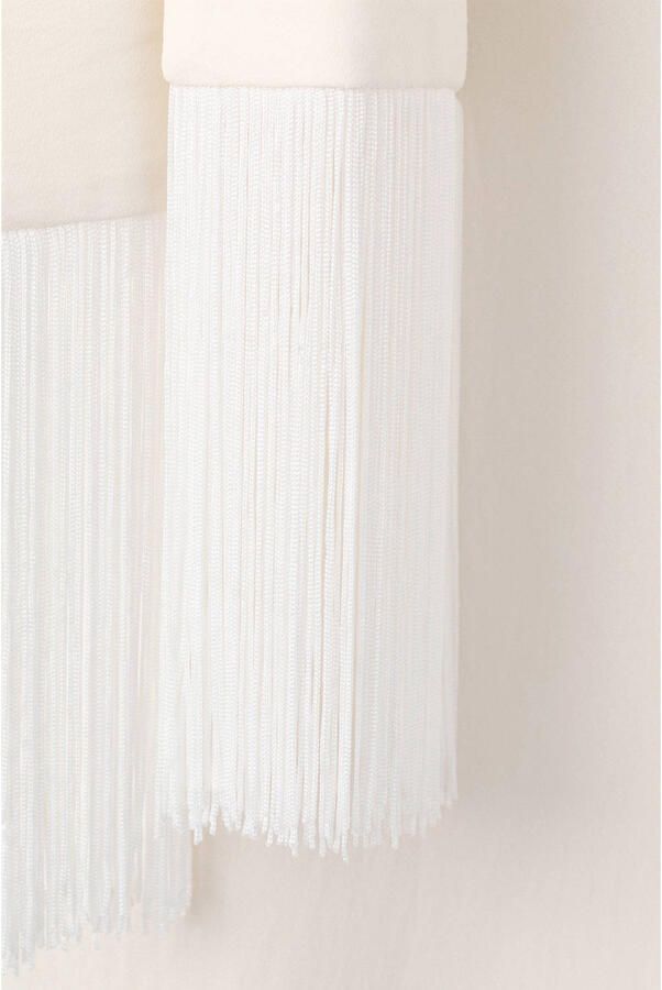 Mango wide leg regular waist broek beige - Foto 3