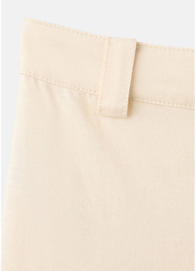 Mango wide leg regular waist broek beige - Foto 2