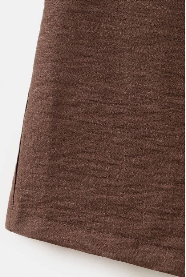 Mango wide leg regular waist broek bruin - Foto 3
