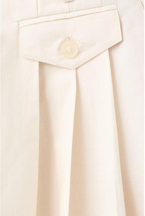 Mango wide leg regular waist broek crème - Foto 3