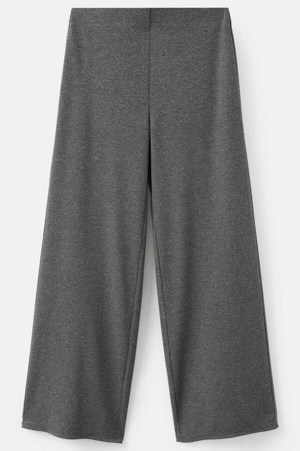 Mango Wide leg regular waist broek grijs - Foto 2