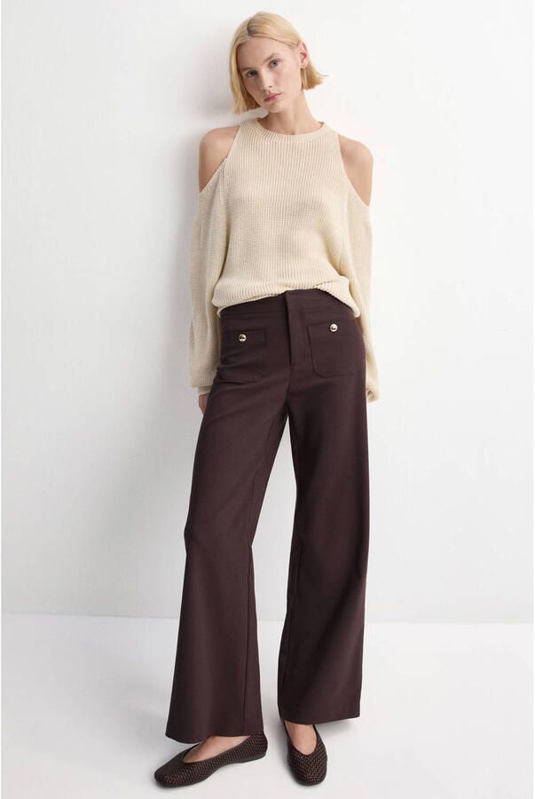 Mango wide leg regular waist broek